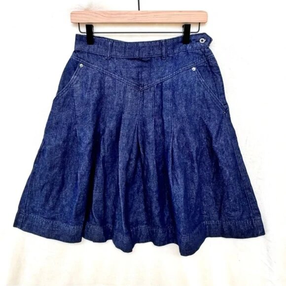 NWOT Free People Scout Denim Vest and Skirt Set in Teal Flower - Picture 10 of 14